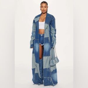 Distressed Denim Trench Coat Fashion Nova 2XL